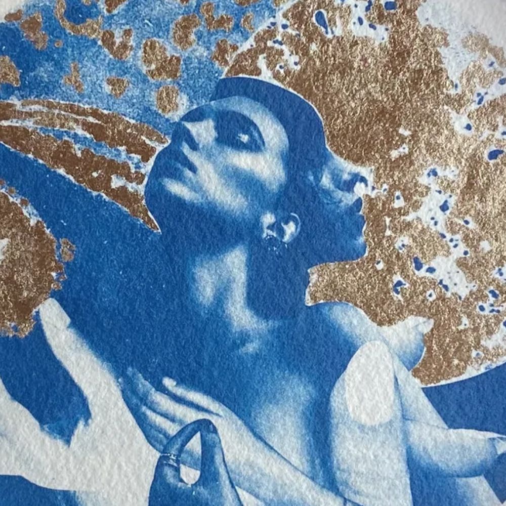 Chloe McCarrrick Cyanotype Artist Curated Cyanotypes Moon Gold Leaf Feature
