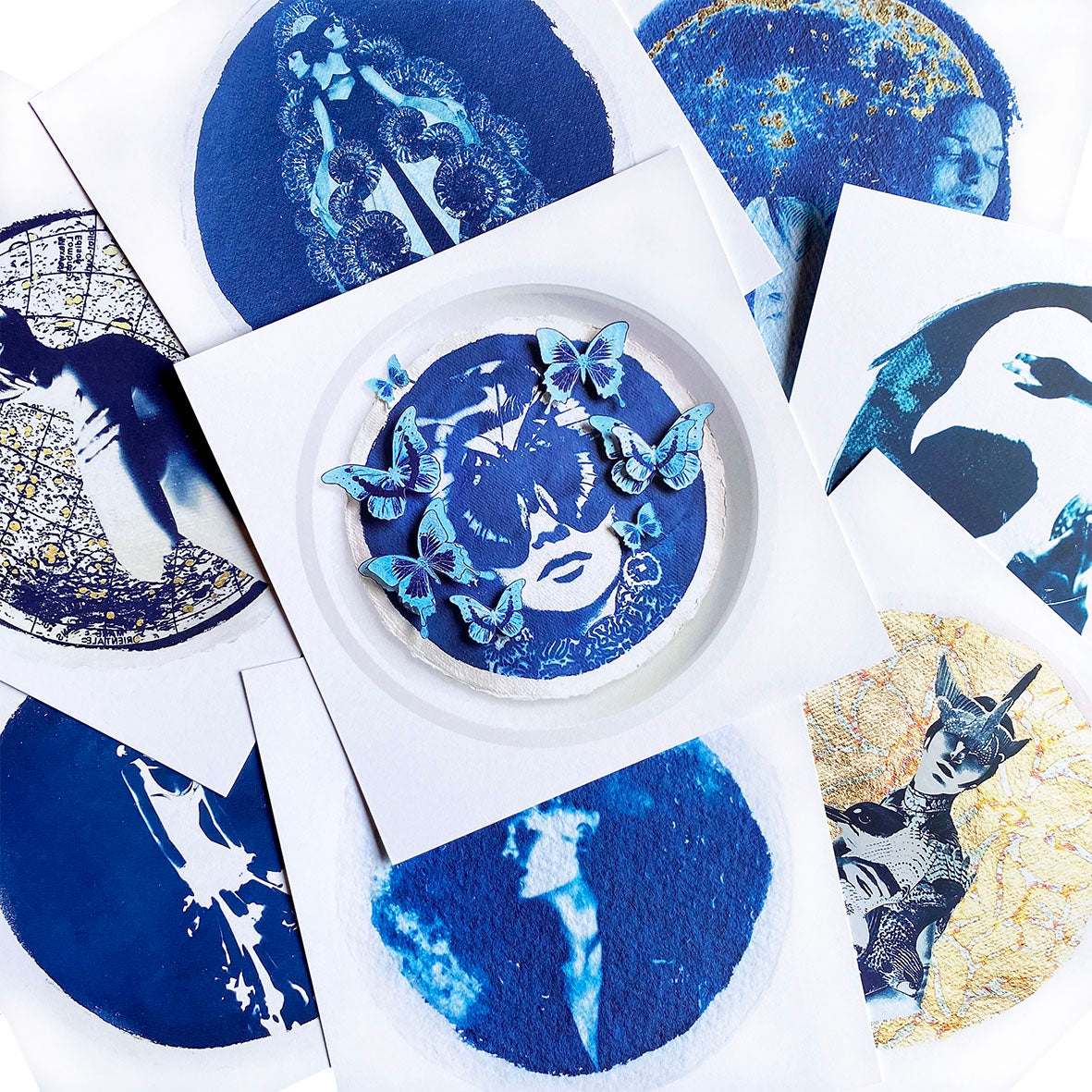 Cyanotype Postcard Set IV SQ